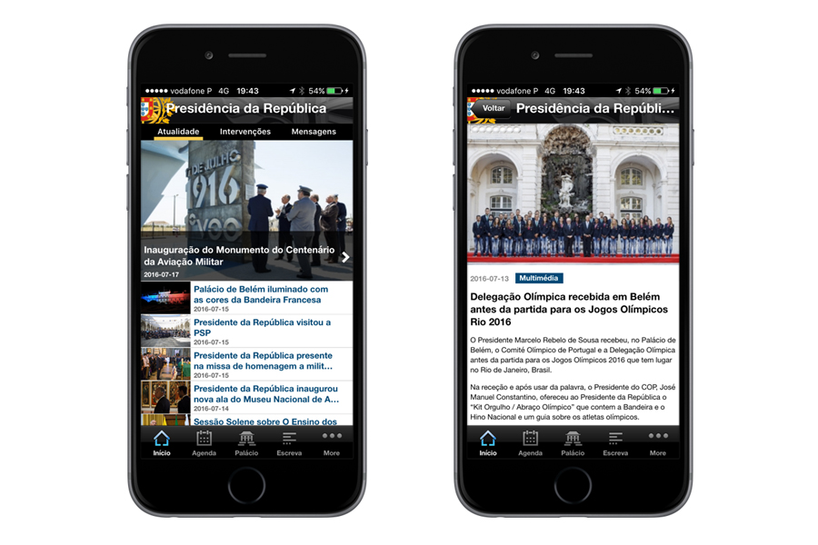 App iPhone – Presidência da República Portuguesa