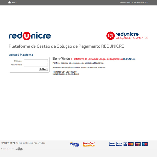 Plataforma de Gestão do Portal de Pagamento REDUNICRE@Payments