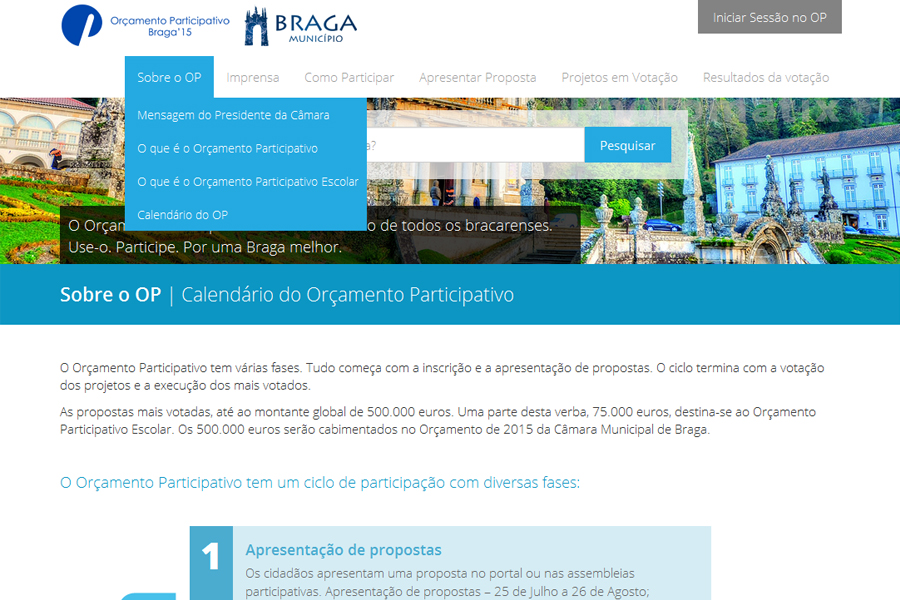 Orçamento Participativo da Câmara Municipal de Braga – Edição de 2014