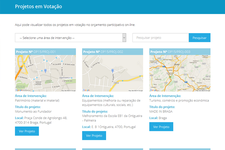 Orçamento Participativo da Câmara Municipal de Braga – Edição de 2014