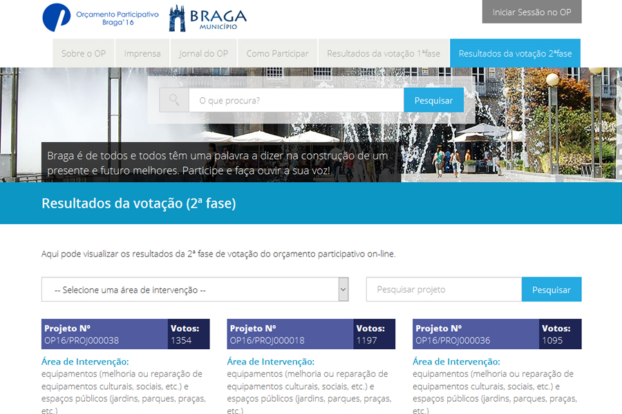Orçamento Participativo da Câmara Municipal de Braga – Edição de 2015