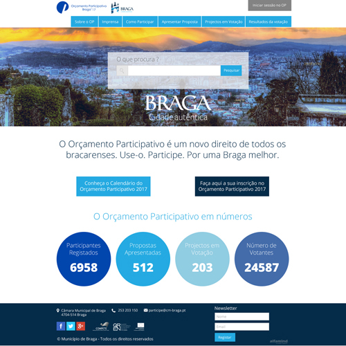 Orçamento Participativo da Câmara Municipal de Braga – Edição de 2016