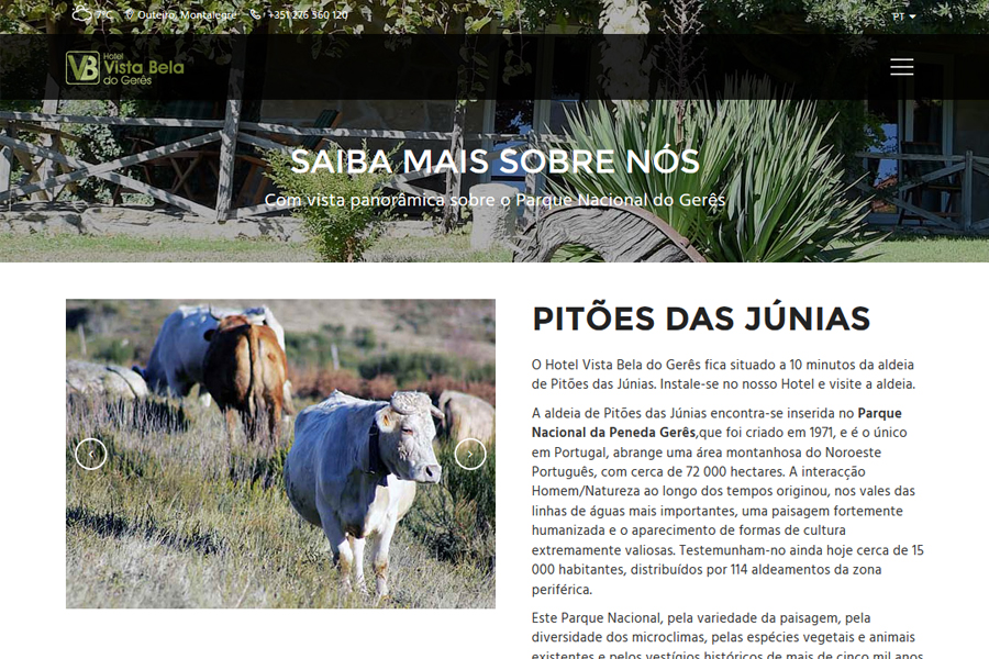 Website Hotel Vista Bela do Gerês