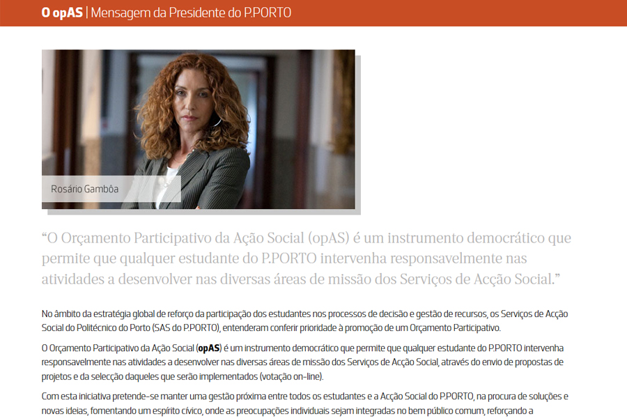 First edition of the Participatory Budget of the Polytechnic Institute of Porto Welfare Services