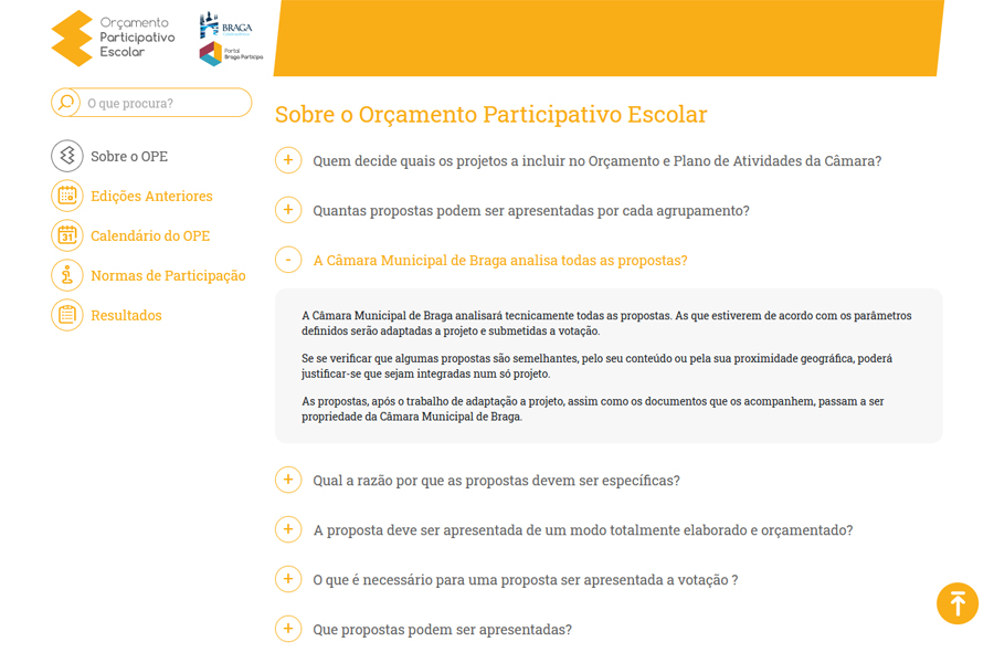 Orçamento Participativo Escolar de Braga