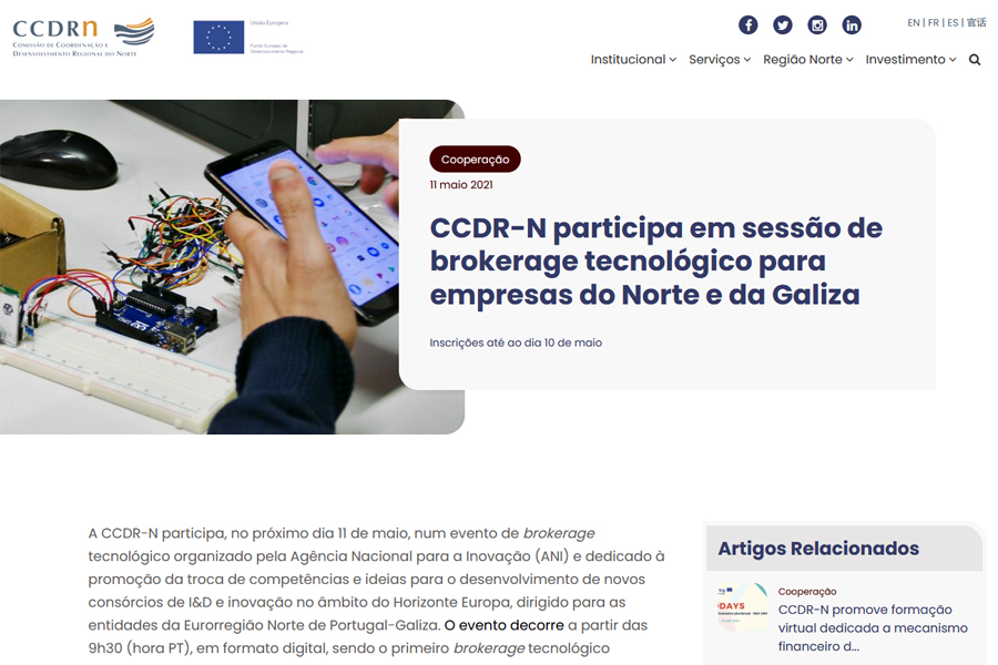 Novo Portal institucional da CCDR-N