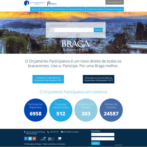Orçamento Participativo da Câmara Municipal de Braga – Edição de 2016