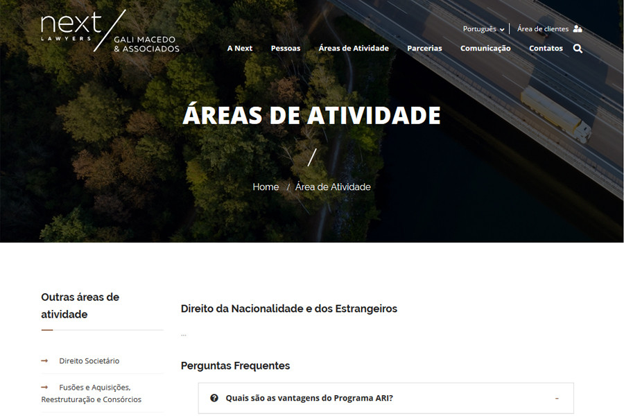 Website Next Lawyers – Gali Macedo & Associados