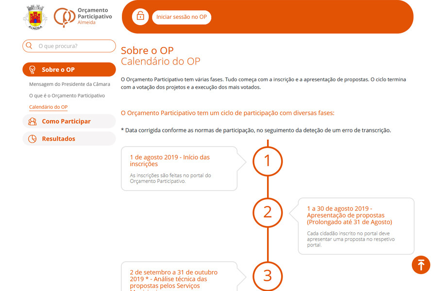 Orçamento Participativo da Câmara Municipal de Almeida